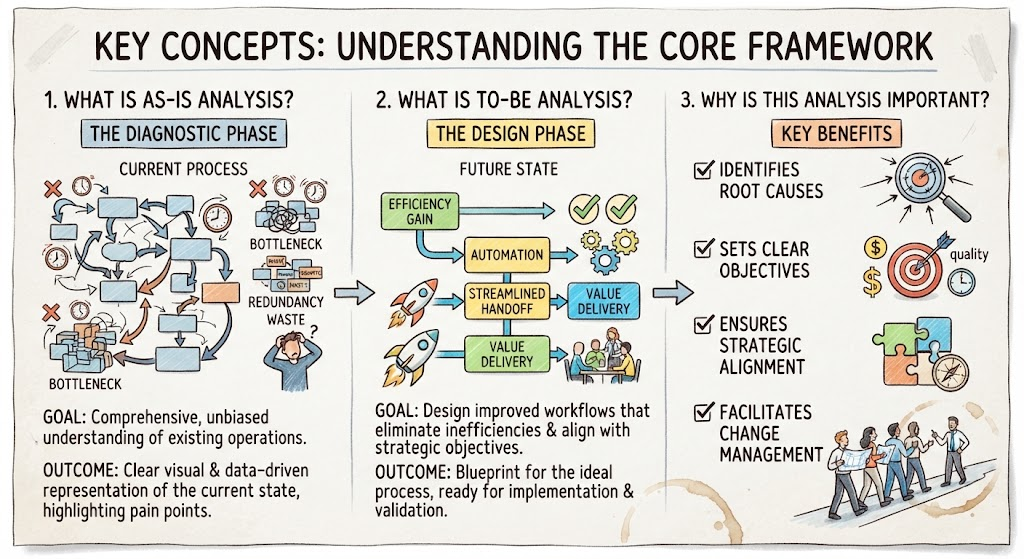 From Chaos to Clarity: A Comprehensive Guide to As-Is and To-Be Business Process Analysis