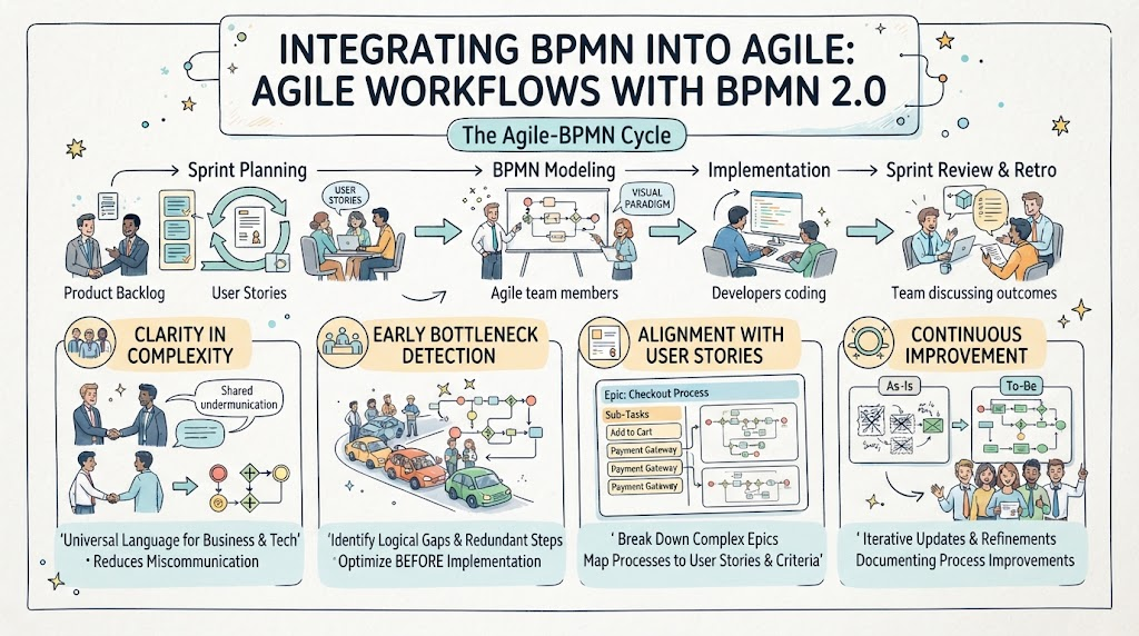 BPMN for Agile Teams: Integrating Process Modeling into Sprint Planning