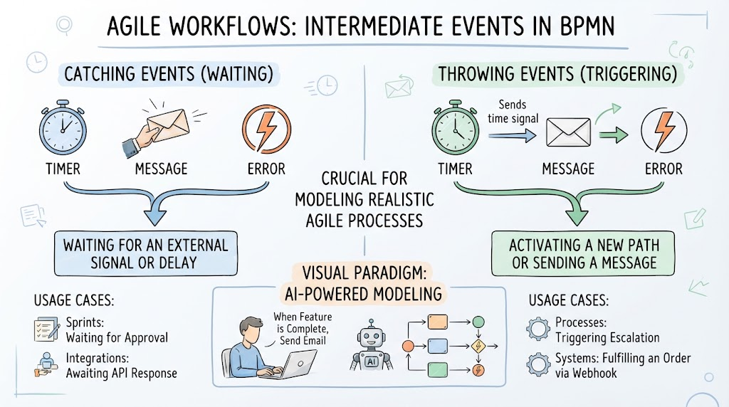 AGile Workflows: Intermediate Events in BPMN | Visual Paradigm BPMN Tool