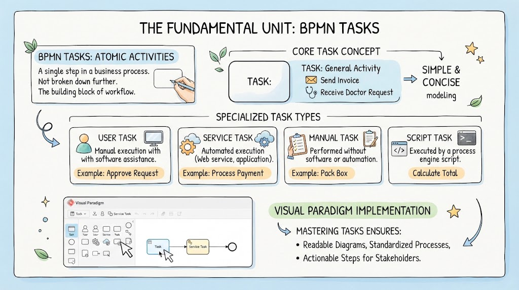 BPMN Modeling: The Fundmental Unit: BPMN Task | Visual Paradigm BPMN Tool