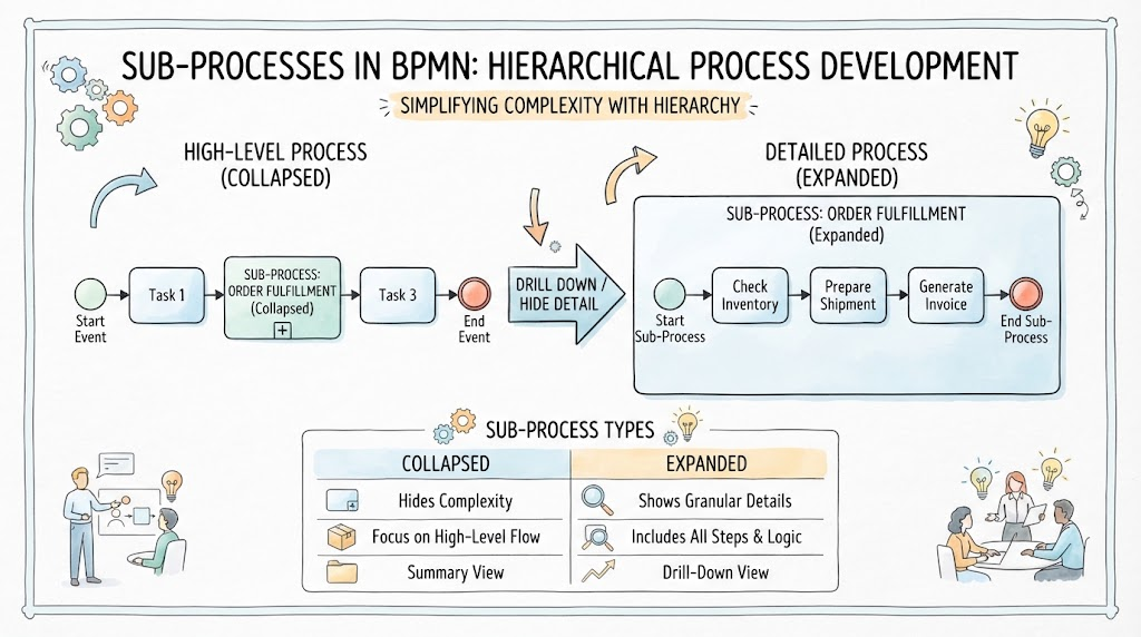 Mastering Hierarchy in BPMN: A Guide to Collapsed and Expanded Sub-Processes