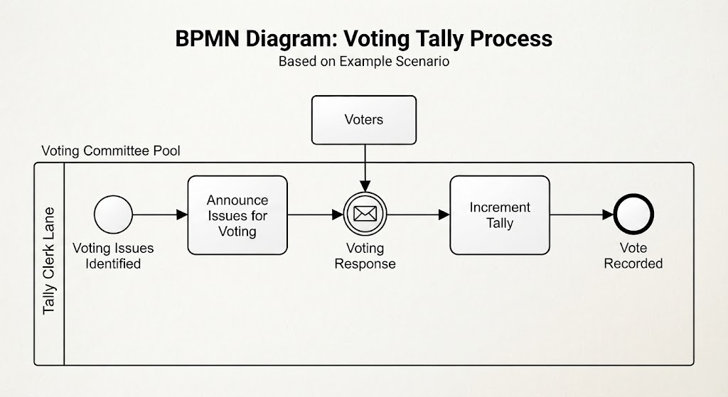 BPMN Diagram: Example Scenario – Voting Tally Process