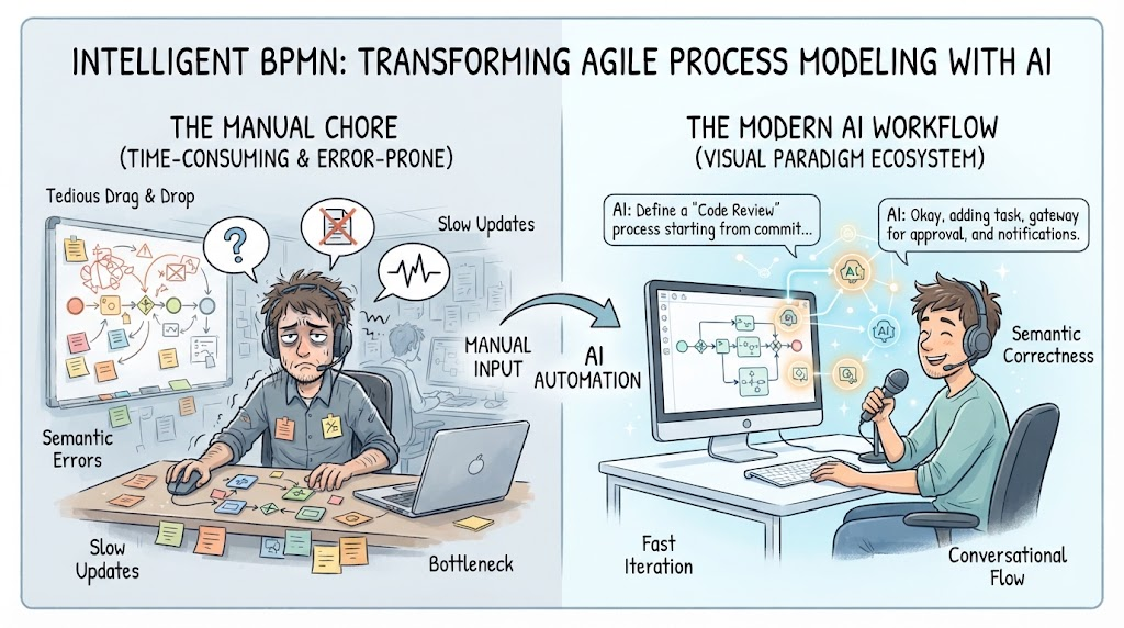 Intelligent BPMN: Transforming Agile Process Modeling with AI | Visual Paradigm BPMN with AI Powered