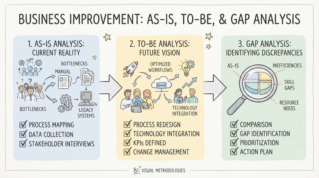 Business Improvement: As-is - To-be, & Gap Analysis | Visual Paradigm BPMN Tool 