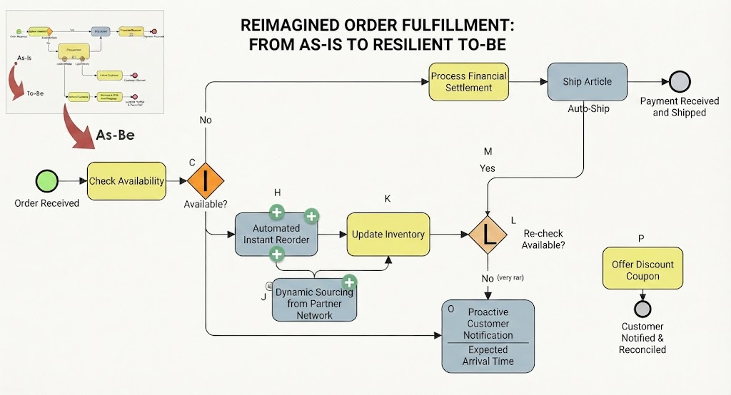 Gap Analysis of Order Fulfillment: From As-is to reseilient to-be Anlaysis | Visual Paradigm BPMN Tool