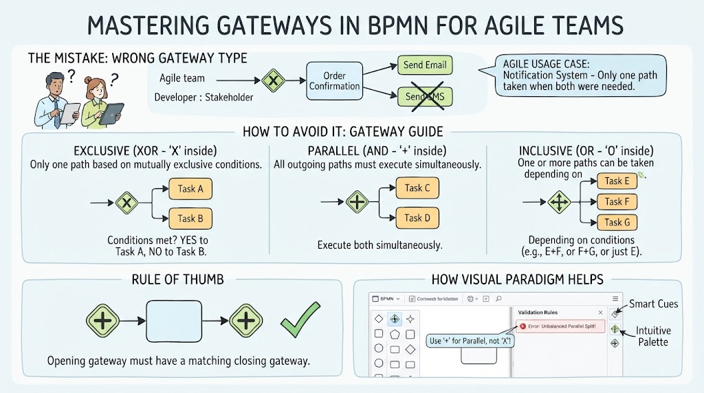 Mastering Gateways in BPMN For Agile Teams | Visual Paradigm BPMN Tool