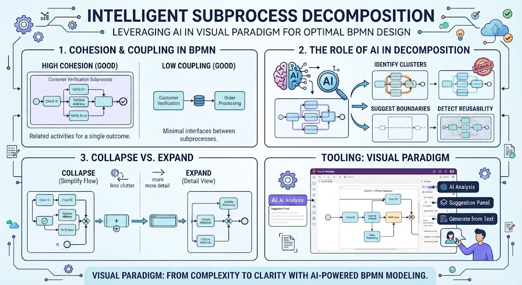 Intelligent SubProcess Decomposition | Visual Paradigm BPMN AI Assisted Tool