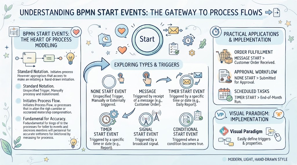 Understanding BPMN Start Events: The Gateway to Process Flows | Visual Paradigm BPMN Tool