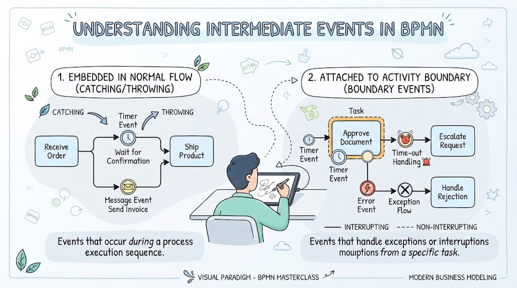 Understanding Intermediate Evenets In BPMN | Visual Paradigm BPMN Tool